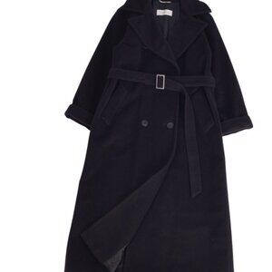 Max Mara Coat White Label Long Coat Double-Breasted Wool Cashmere Outerwear